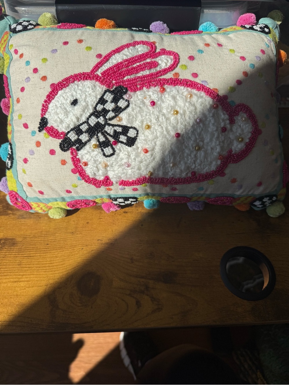 MacKenzie-Child’s NWT Easter bunny decorative pillow
